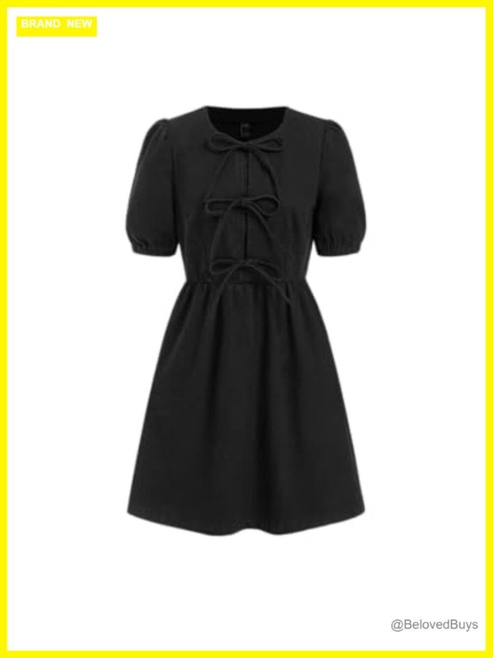 Women's Denim A-Line Mini Dress Short Sleeve Button Down with Pockets